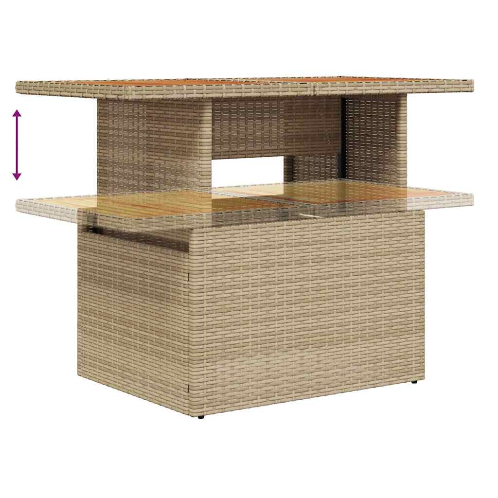 Garten-Sofa-Set mit Speicher 10 pcs Beige Poly Rattan